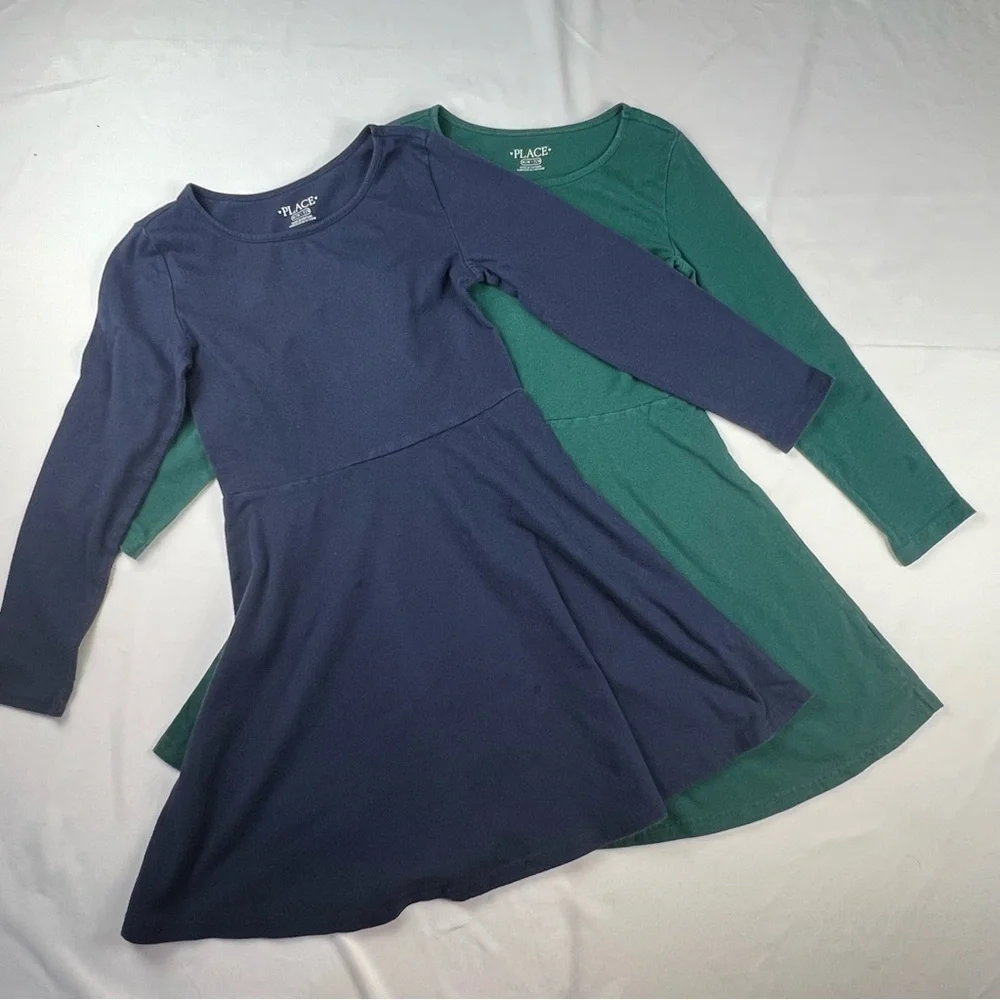 The Children’s Place - 2 Pack - Blue and Green - Medium (7/8) - Long Sleeve